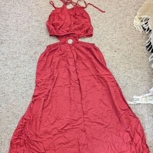 Elegant Red Midi Dress